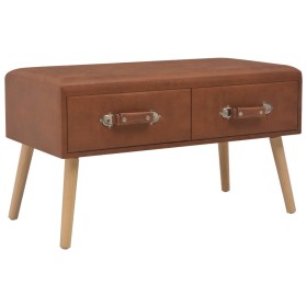 Braune Kunstlederbank mit Schubladen 80 cm von vidaXL, Bänke für Hallen und Lager - Ref: Foro24-277076, Preis: 88,38 €, Rabat...