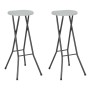 Folding garden stools 2 pcs HDPE and steel white by vidaXL, Garden chairs - Ref: Foro24-44562, Price: 64,99 €, Discount: %