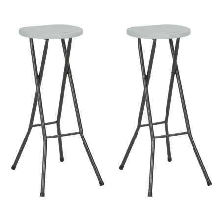 Folding garden stools 2 pcs HDPE and steel white by vidaXL, Garden chairs - Ref: Foro24-44562, Price: 64,99 €, Discount: %