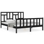 Estructura de cama con cabecero madera maciza negro 160x200 cm de vidaXL, Camas y somieres - Ref: Foro24-3193155, Precio: 181...