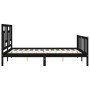 Estructura de cama con cabecero madera maciza negro 160x200 cm de vidaXL, Camas y somieres - Ref: Foro24-3193155, Precio: 181...