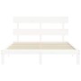 Estructura de cama matrimonio con cabecero madera maciza blanco de vidaXL, Camas y somieres - Ref: Foro24-3193537, Precio: 13...