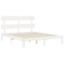 White solid wood bed frame with headboard 160x200 cm by vidaXL, Beds and slatted bases - Ref: Foro24-3193542, Price: 143,35 €...