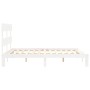 White solid wood bed frame with headboard 160x200 cm by vidaXL, Beds and slatted bases - Ref: Foro24-3193542, Price: 143,35 €...