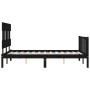 Double bed frame with black solid wood headboard by vidaXL, Beds and slatted bases - Ref: Foro24-3193315, Price: 166,29 €, Di...