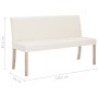 Synthetic leather bench 139.5 cm cream color by vidaXL, Benches for halls and storage - Ref: Foro24-281330, Price: 212,37 €, ...