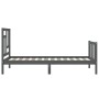 Estructura de cama con cabecero madera maciza gris de vidaXL, Camas y somieres - Ref: Foro24-3193108, Precio: 96,41 €, Descue...