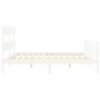 Estructura cama de matrimonio con cabecero madera maciza blanco de vidaXL, Camas y somieres - Ref: Foro24-3193287, Precio: 15...