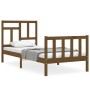 Estructura cama con cabecero madera maciza marrón miel 90x200cm de vidaXL, Camas y somieres - Ref: Foro24-3193129, Precio: 11...