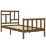 Honey brown solid wood bed frame with headboard 90x200cm by vidaXL, Beds and slatted bases - Ref: Foro24-3193129, Price: 116,...