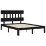 Double bed frame with black solid wood headboard by vidaXL, Beds and slatted bases - Ref: Foro24-3193570, Price: 145,99 €, Di...