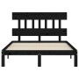 Double bed frame with black solid wood headboard by vidaXL, Beds and slatted bases - Ref: Foro24-3193570, Price: 145,99 €, Di...