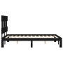 Double bed frame with black solid wood headboard by vidaXL, Beds and slatted bases - Ref: Foro24-3193570, Price: 145,99 €, Di...