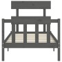 Estructura de cama con cabecero madera maciza gris 100x200 cm de vidaXL, Camas y somieres - Ref: Foro24-3193263, Precio: 108,...