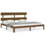 Estructura cama y cabecero madera maciza marrón miel 200x200 cm de vidaXL, Camas y somieres - Ref: Foro24-3193554, Precio: 16...