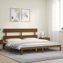 Estructura cama y cabecero madera maciza marrón miel 200x200 cm de vidaXL, Camas y somieres - Ref: Foro24-3193554, Precio: 16...