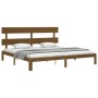 Honey brown solid wood bed frame and headboard 200x200 cm by vidaXL, Beds and slatted bases - Ref: Foro24-3193554, Price: 163...