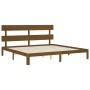 Estructura cama y cabecero madera maciza marrón miel 200x200 cm de vidaXL, Camas y somieres - Ref: Foro24-3193554, Precio: 16...