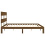 Estructura cama y cabecero madera maciza marrón miel 200x200 cm de vidaXL, Camas y somieres - Ref: Foro24-3193554, Precio: 16...