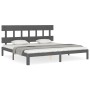 Estructura cama de matrimonio con cabecero madera maciza gris de vidaXL, Camas y somieres - Ref: Foro24-3193613, Precio: 162,...