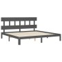 Estructura cama de matrimonio con cabecero madera maciza gris de vidaXL, Camas y somieres - Ref: Foro24-3193613, Precio: 162,...