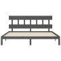 Estructura cama de matrimonio con cabecero madera maciza gris de vidaXL, Camas y somieres - Ref: Foro24-3193613, Precio: 162,...