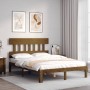 Honey brown solid wood bed frame and headboard 140x190 cm by vidaXL, Beds and slatted bases - Ref: Foro24-3193579, Price: 178...