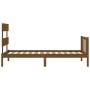 Estructura de cama con cabecero madera maciza marrón miel de vidaXL, Camas y somieres - Ref: Foro24-3193239, Precio: 135,83 €...