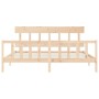 Bed frame with solid wood headboard 200x200 cm by vidaXL, Beds and slatted bases - Ref: Foro24-3193356, Price: 138,51 €, Disc...