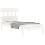 White solid wood bed frame with headboard 90x200 cm by vidaXL, Beds and slatted bases - Ref: Foro24-3193582, Price: 103,48 €,...