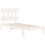 Estructura de cama con cabecero madera maciza blanco 90x200 cm de vidaXL, Camas y somieres - Ref: Foro24-3193582, Precio: 103...