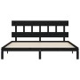 Bed frame with black solid wood headboard 200x200 cm by vidaXL, Beds and slatted bases - Ref: Foro24-3193620, Price: 162,78 €...