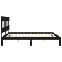 Bed frame with black solid wood headboard 200x200 cm by vidaXL, Beds and slatted bases - Ref: Foro24-3193620, Price: 162,78 €...