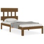 Estructura cama con cabecero madera maciza marrón miel 90x200cm de vidaXL, Camas y somieres - Ref: Foro24-3193584, Precio: 10...