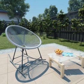 Round gray synthetic rattan garden rope rocking chair by vidaXL, Garden chairs - Ref: Foro24-44482, Price: 134,99 €, Discount: %