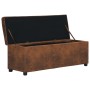 Bench with storage space 116 cm brown synthetic suede by vidaXL, Benches for halls and storage - Ref: Foro24-281315, Price: 1...