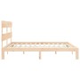 Bed frame with solid wood headboard 200x200 cm by vidaXL, Beds and slatted bases - Ref: Foro24-3193551, Price: 139,15 €, Disc...