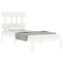 White solid wood bed frame with headboard 100x200 cm by vidaXL, Beds and slatted bases - Ref: Foro24-3193587, Price: 114,93 €...