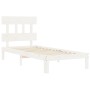 White solid wood bed frame with headboard 100x200 cm by vidaXL, Beds and slatted bases - Ref: Foro24-3193587, Price: 114,93 €...