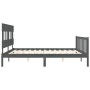 Estructura de cama con cabecero madera maciza gris 200x200cm de vidaXL, Camas y somieres - Ref: Foro24-3193358, Precio: 164,9...