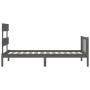 Estructura de cama con cabecero madera maciza gris 90x200 cm de vidaXL, Camas y somieres - Ref: Foro24-3193258, Precio: 106,3...