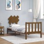 Estructura de cama con cabecero madera maciza marrón miel de vidaXL, Camas y somieres - Ref: Foro24-3193429, Precio: 98,99 €,...