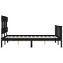 Bed frame with black solid wood headboard 140x200 cm by vidaXL, Beds and slatted bases - Ref: Foro24-3193340, Price: 192,60 €...