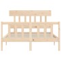 Estructura de cama con cabecero madera maciza 140x190 cm de vidaXL, Camas y somieres - Ref: Foro24-3193316, Precio: 118,10 €,...