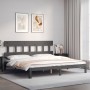 Estructura de cama con cabecero madera maciza gris 200x200 cm de vidaXL, Camas y somieres - Ref: Foro24-3193618, Precio: 167,...