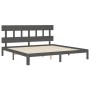 Estructura de cama con cabecero madera maciza gris 200x200 cm de vidaXL, Camas y somieres - Ref: Foro24-3193618, Precio: 167,...