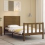 Honey brown solid wood bed frame with headboard by vidaXL, Beds and slatted bases - Ref: Foro24-3193174, Price: 145,99 €, Dis...