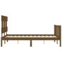 Estructura cama y cabecero madera maciza marrón miel 120x200 cm de vidaXL, Camas y somieres - Ref: Foro24-3193334, Precio: 13...