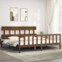 Honey brown solid wood bed frame and headboard 200x200 cm by vidaXL, Beds and slatted bases - Ref: Foro24-3193359, Price: 164...