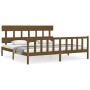 Honey brown solid wood bed frame and headboard 200x200 cm by vidaXL, Beds and slatted bases - Ref: Foro24-3193359, Price: 164...